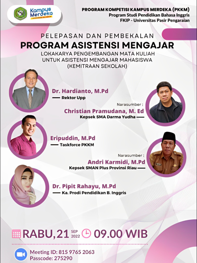 PRODI PEND B INGGRIS UPP LEPAS MAHASISWA ASISTENSI MENGAJAR KE SMUN PLUS PROV RIAU, SMU DARMA YUDA DAN SEKOLAH TERBAIK DI ROKAN HULU SEKALIGUS ADAKAN LOKA KARYA PENGEMBANGAN MATA KULIAH