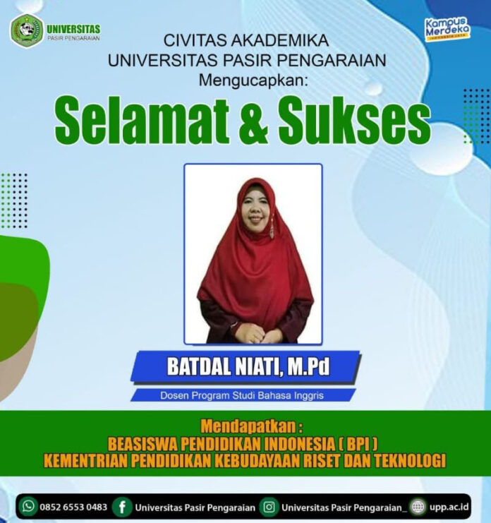 Lagi dan Lagi, Dosen Universitas Pasir Pengaraian Lulus Penerima Beasiswa Kemendikbudristek