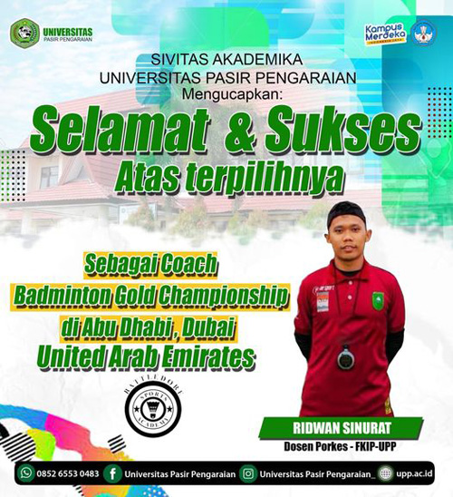 Dosen Porkes UPP Terpilih sebagai Coach Badminton Championship di Abu Dhabi